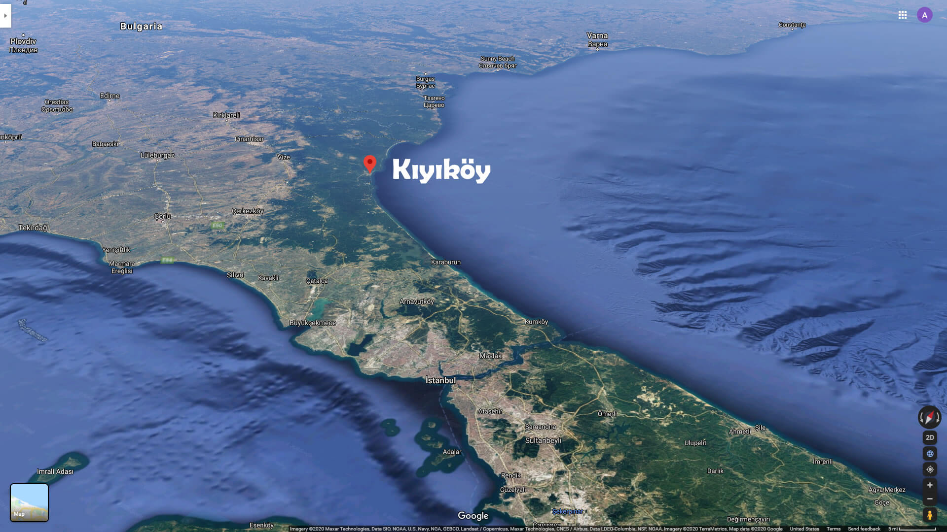 Kiyikoy Kirklareli Satellite Map